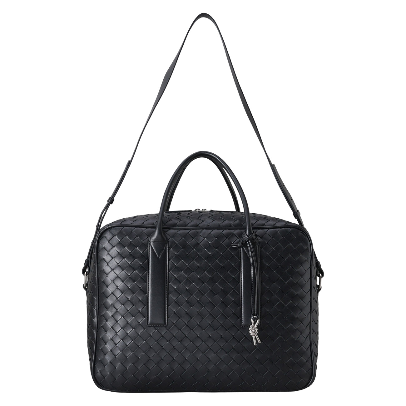 BOTTEGA VENETA(USED)보테가베네타 인트레치아토 겟어웨이 미디엄 트래블백 블랙